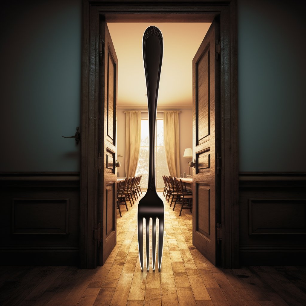 A ten-meter fork trying to fit through a door